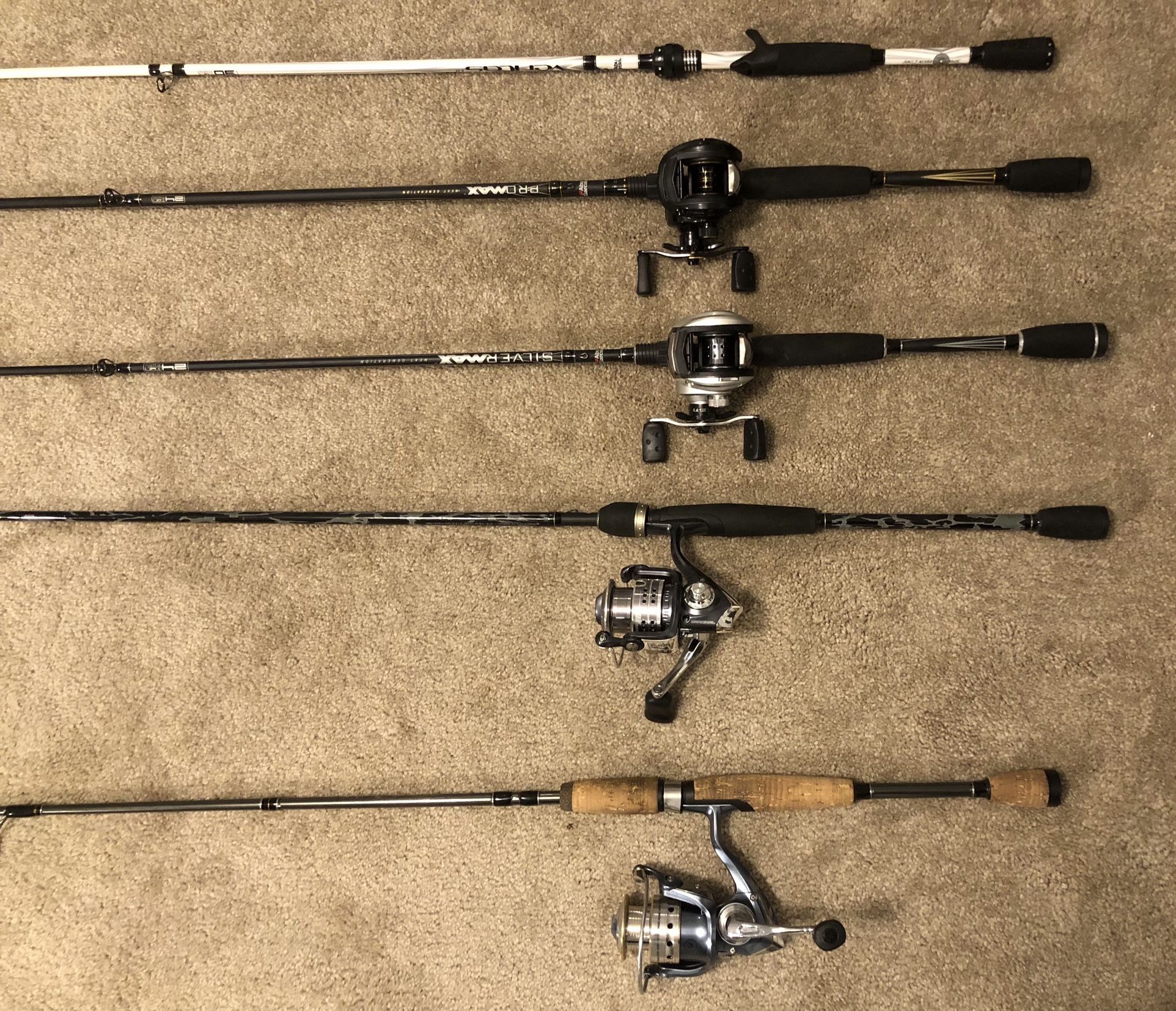 Multiple Fishing Rod And Reel Combos