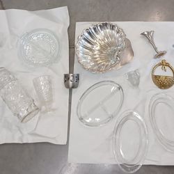 Free Lot Of Vtg Misc Glassware 