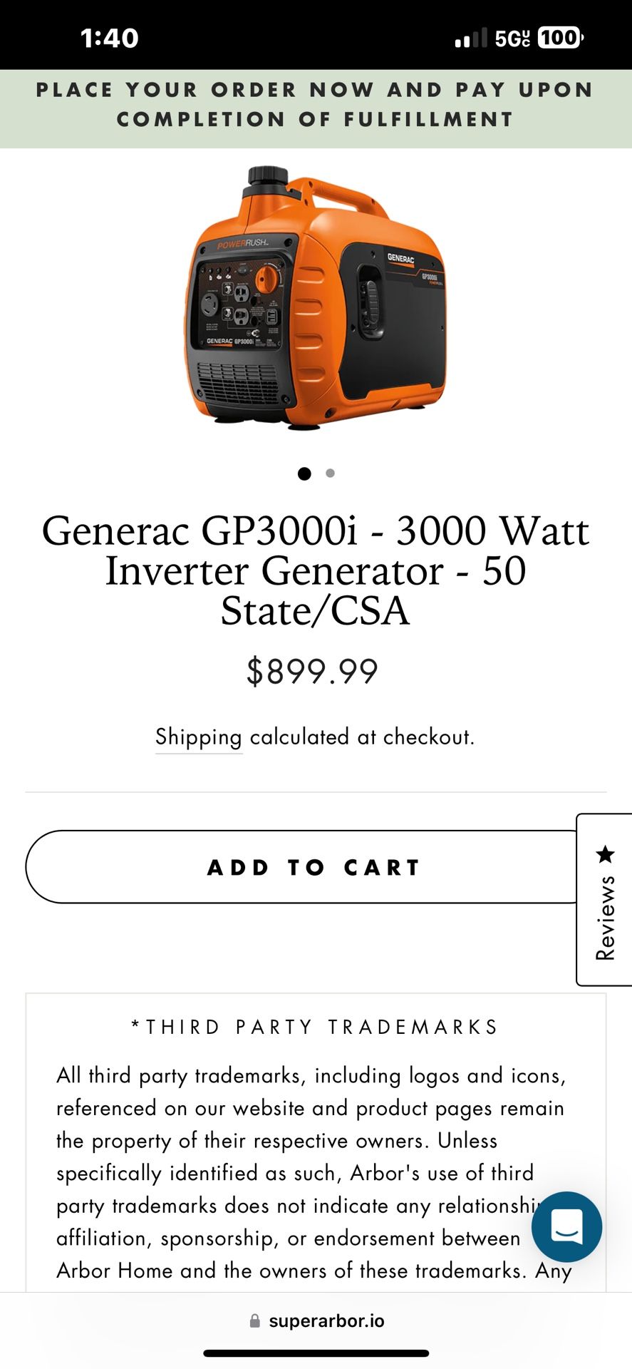 Generac GP 3000 Inverter