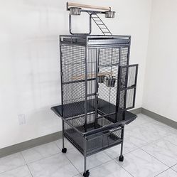 Brand New $125 Large 61” Tall Bird Cage with Rolling Stand Playtop for Parakeets Parrots Conures Cockatiel 