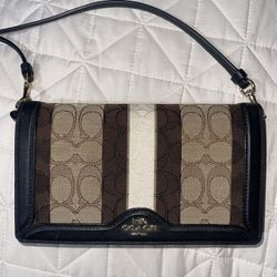 Coach Trio Brown With Black Crossbody