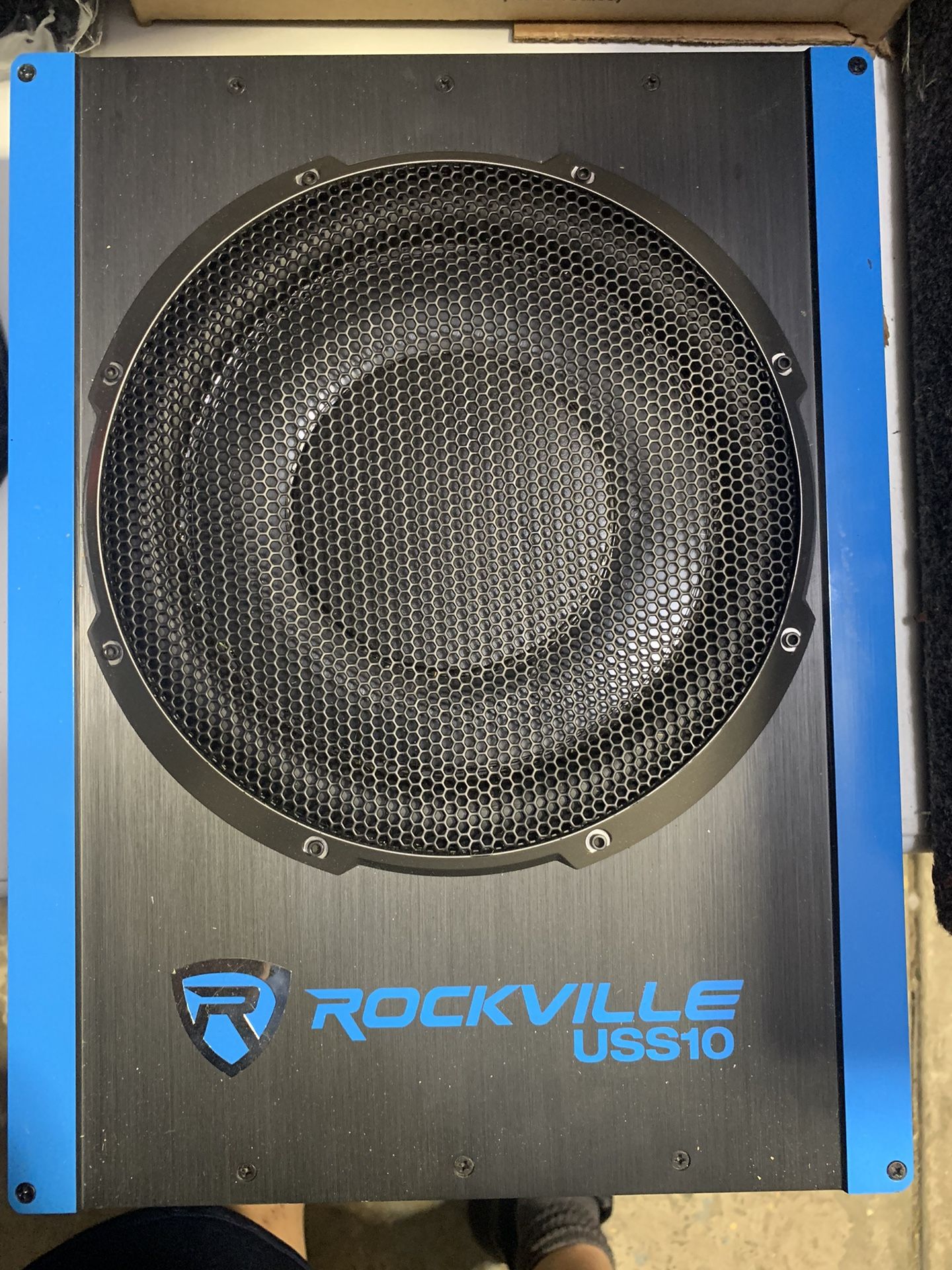 Rockville Uss10 Slim Under-seat Active Power Car/truck Subwoofer