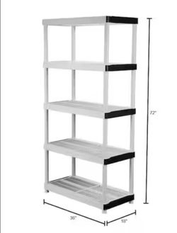 5-Tier Plastic Storage Shelving Unit 36x18x72