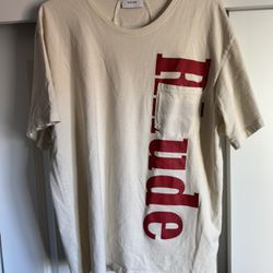 Rhude T-Shirt, lightly used Fits XL/2XL cream/red