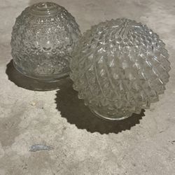Vintage Antique Glass Flush mount Glass Domes Light Fixture 