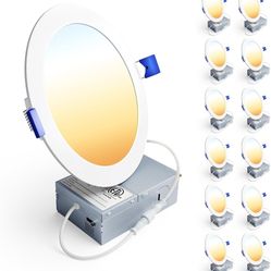 12 Pack 6 Inch LED Recessed Ceiling Light, Dimmable