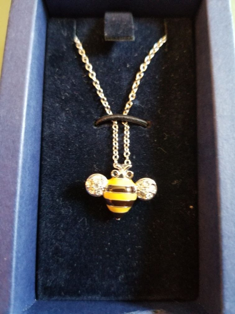 Swarovski Bee silver necklace