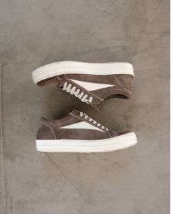 Rick Owen’s Brown Suede Low-Top Sneakers with box size 45 is 11.5