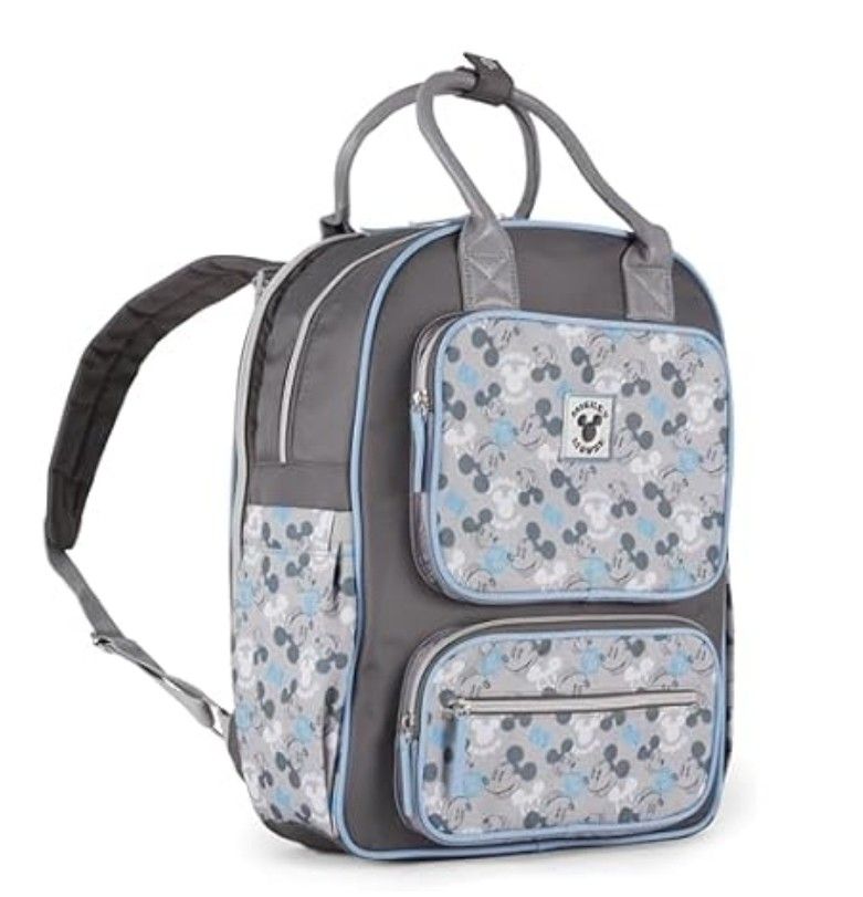 Disney Baby Travel Diaper Backpack| 16-Inches Height Multi-Functional Bag, Mickey Mouse Double Handle 3, Extra Large