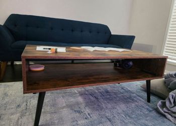 Mid-Century Modern Coffee Table with Shelf