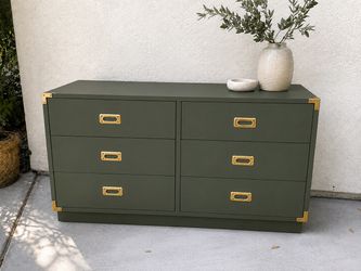 Field & Brass • Campaign Style Six-Drawer Dresser