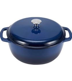 Enameled Cast Iron Dutch Oven 6 QT Pot with Lid, Round, Dual Handles, Heavy-Duty  $40 NEW