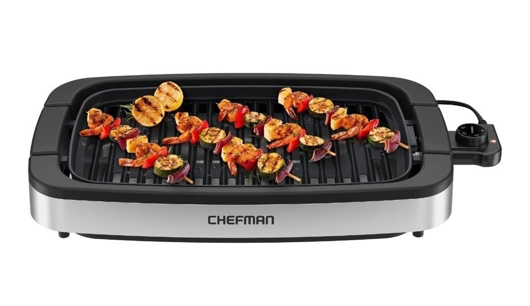 BRAND NEW Smokeless Indoor Electric Grill w/ Adjustable Temperature Control, Table Top BBQ - Stainless Steel,