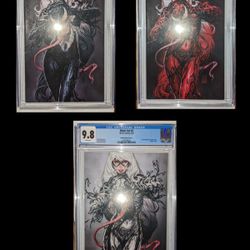 CGC 9.8 Black Cat #2 Brooks Virgin Variants (3 - Carnage, Venom, Anti-Venom)