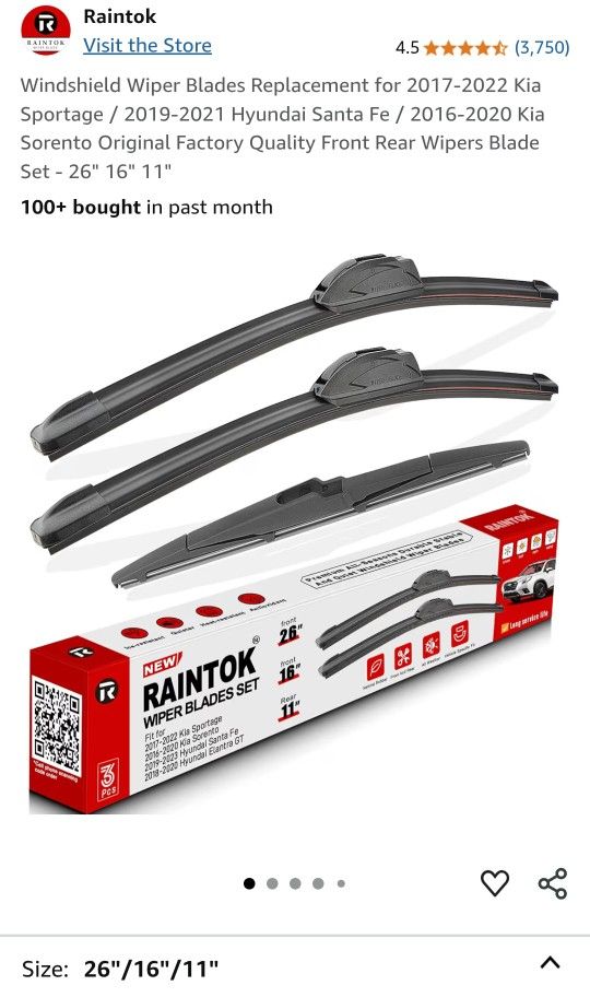 Brand New Raintok Windshield Wipers