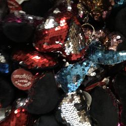 NWT 25 Sequin Heart Keychains 
