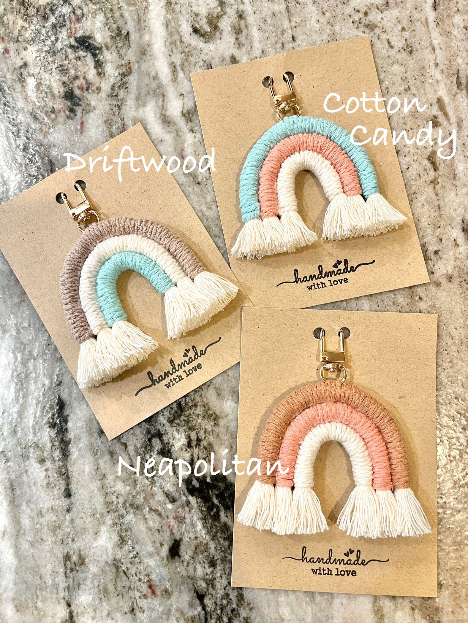 Boho Macrame Rainbow Purse Charms