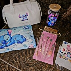 STITCH BAG, CUP, MAKEUP BRUSHES, BOOKMARK 