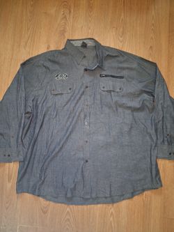 Avirex Flip Cuff Shirt Mens 4XL Gray Cotton