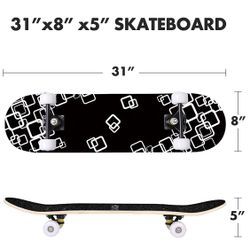  New! Skateboard 31” with Repair Kit for Teens And Adult