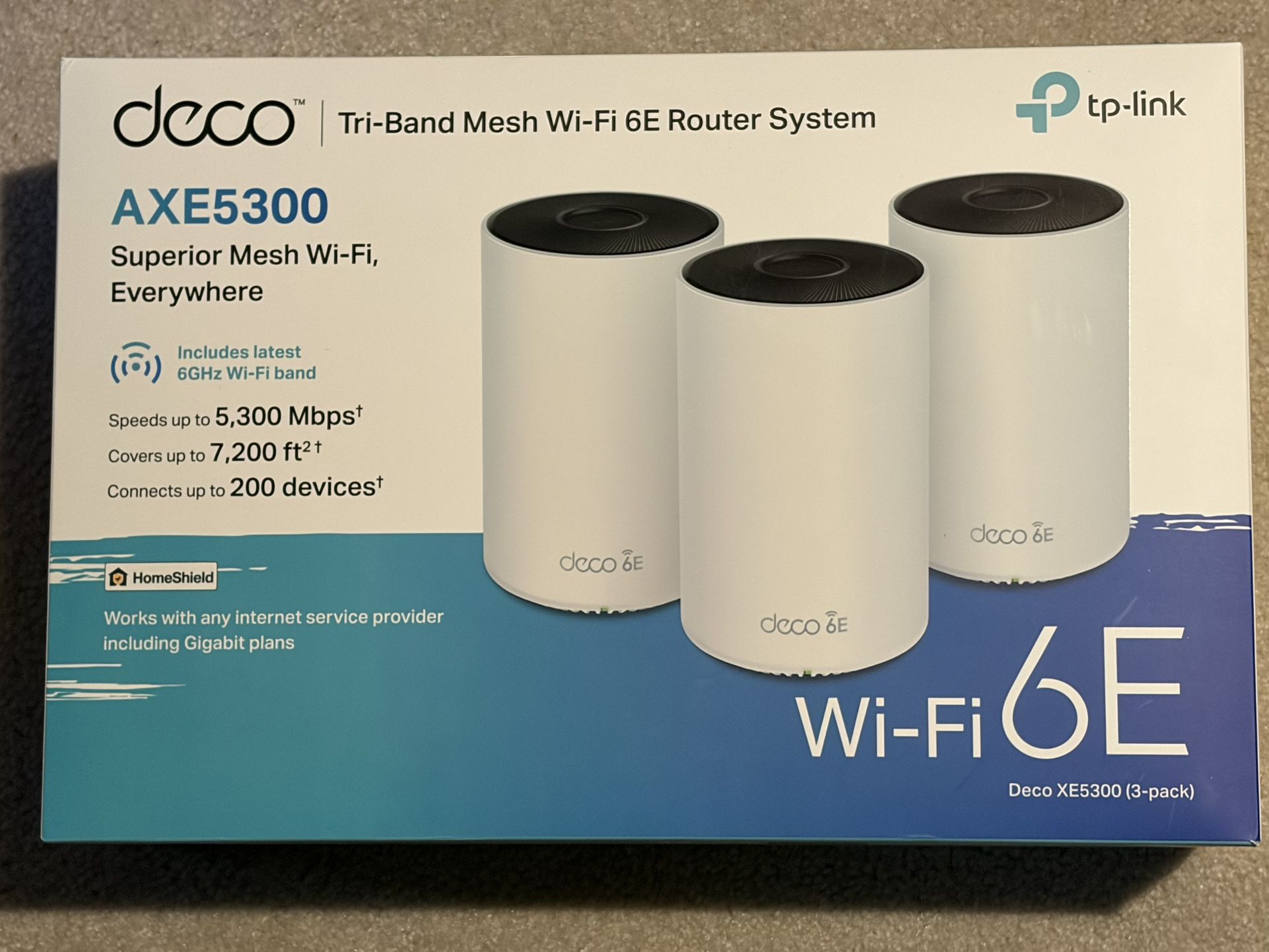 TP-Link Deco XE5300  (3-pack) Tri-band Mesh Wi-Fi 6E Router System