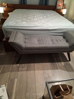 Grey accent lounger chair or ottoman
