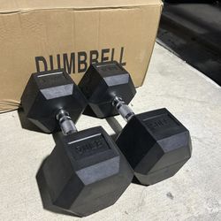 New pair of 50lb rubber dumbbells in box 📦 $100