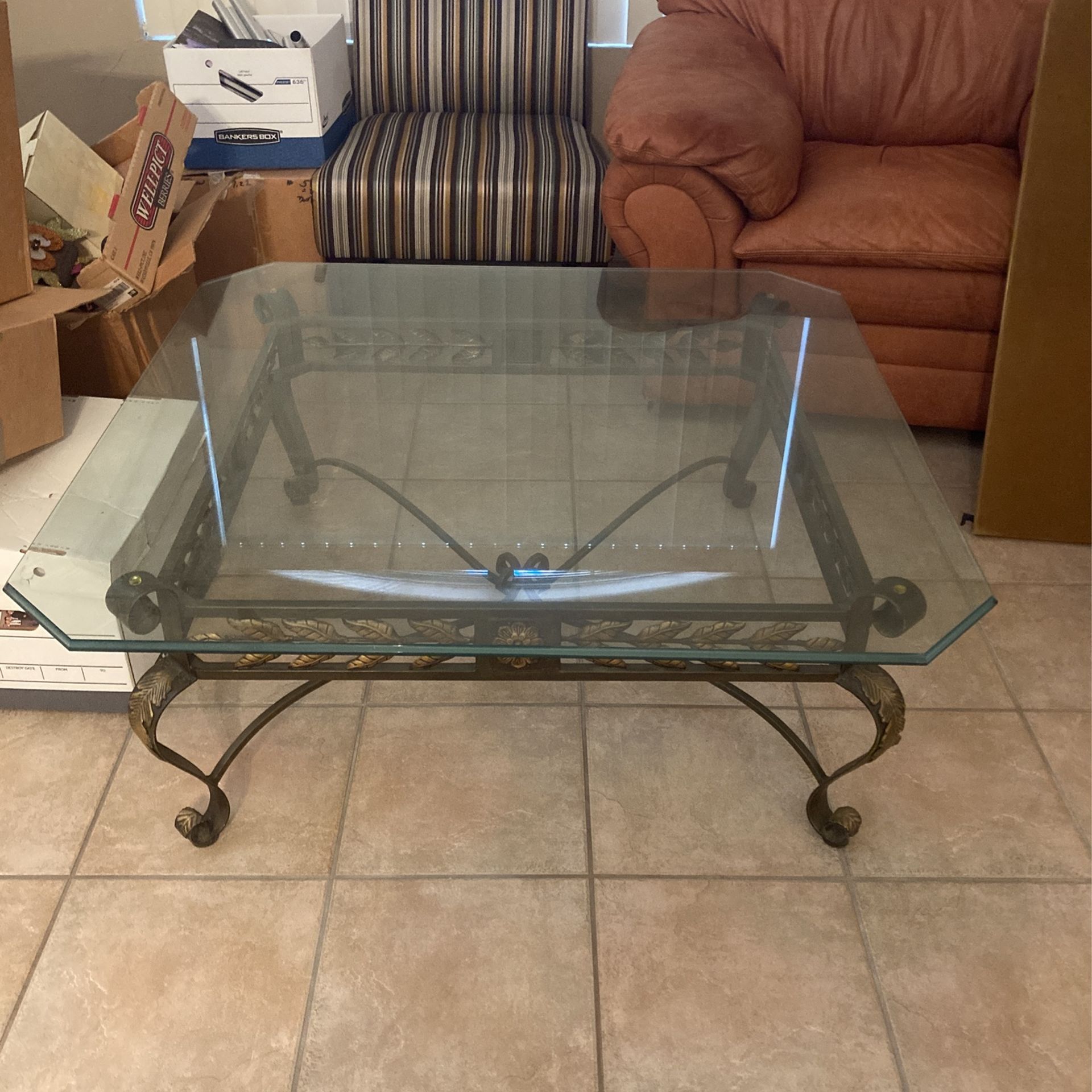 Glass Coffee Table And End Table