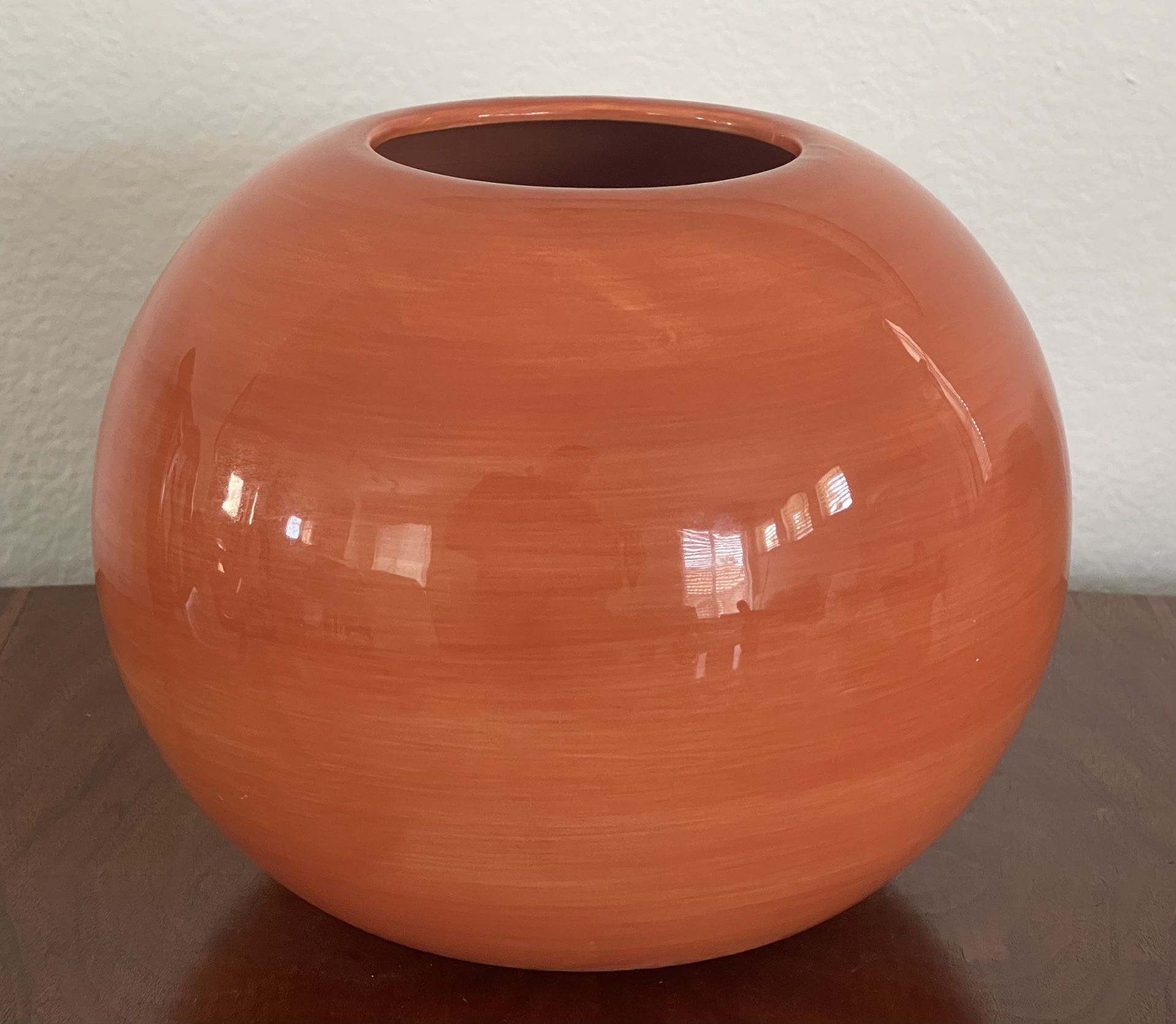 Ceramic Flower Vase Orange Bowl