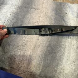Large Reversible Belt Camo/Black Black Buckle Synthetic Leather 
