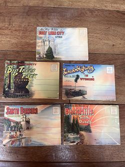 Souvenir Vintage Postcard Folders 