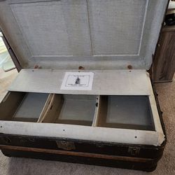 ANTIQUE “Tou-R-Ist” Steamer Storage Travel Trunk Wardrobe Hope Chest C1920 - Rare Model