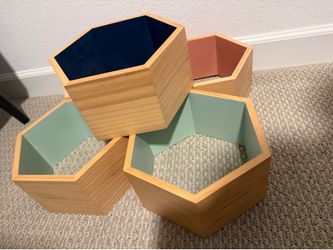 Floating Hexigon Shelves