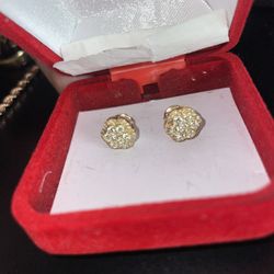 14K gold diamond earrings 