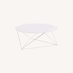 West Elm Eric Trine Octahedron Coffee Table, White, Powder Coated Steel, Indoor or Outdoor