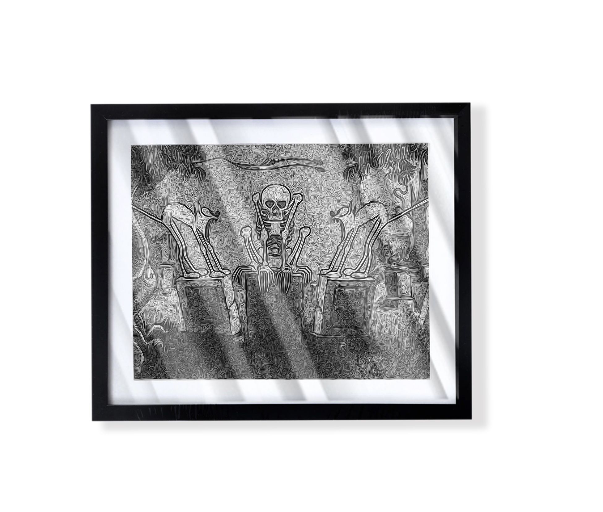 Walt Disney silly symphony Skeleton Dance Custom Art in Black Frame