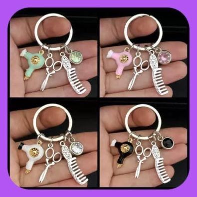 New Stylist Hairdresser Beauty With Jewel 💎 Keychain Absolutely Adorable