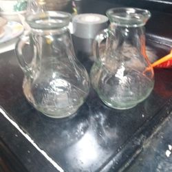 2 Vintage Glass  pitchers 