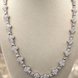 MOISSANITA SILVER CHAIN 10mm*22inch