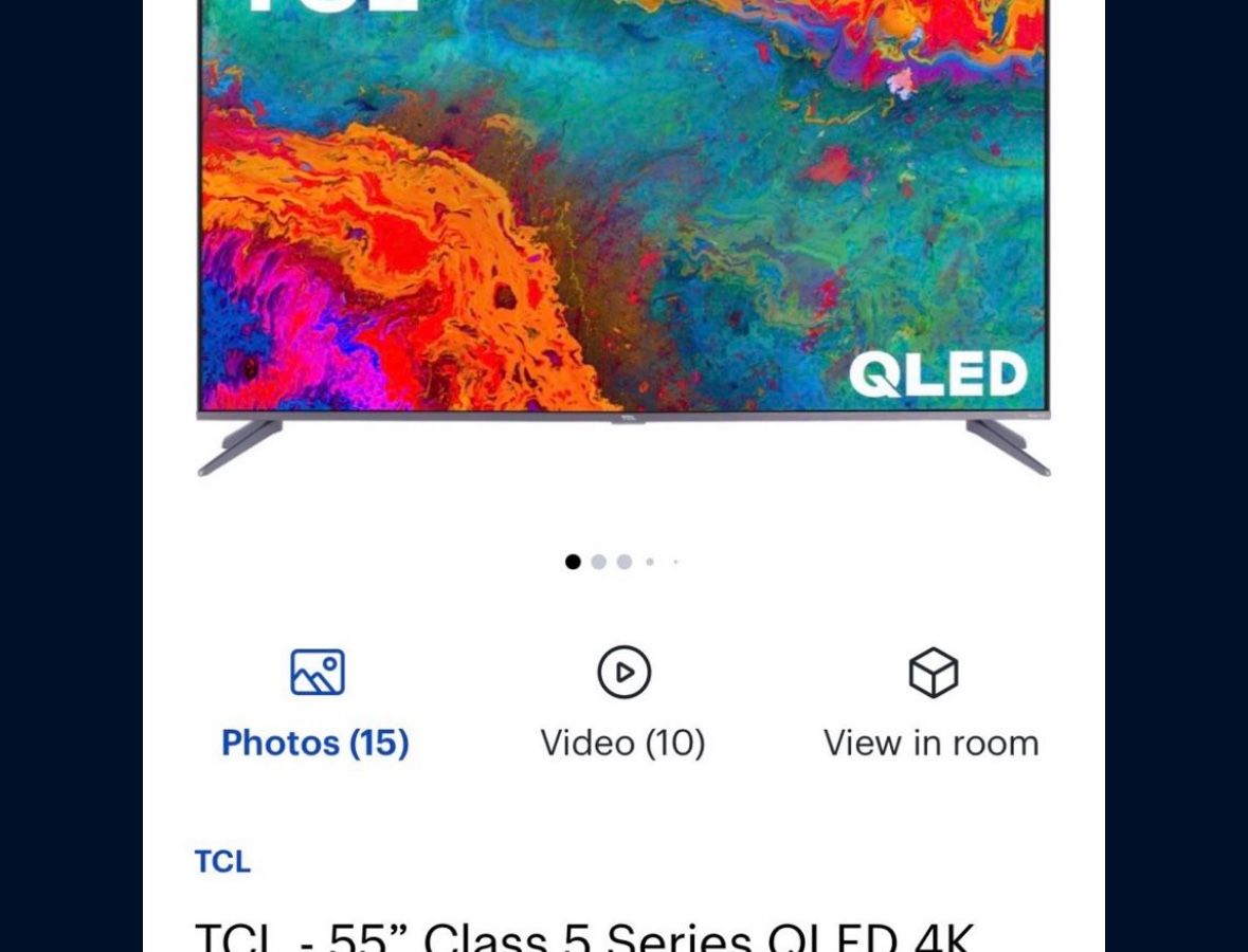 TCL 55” Class 5 Series QLED 4k UHD Smart Roku TV