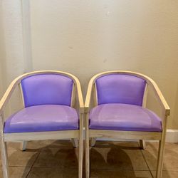 Pair Of Wood/Upholstered Arm Chairs