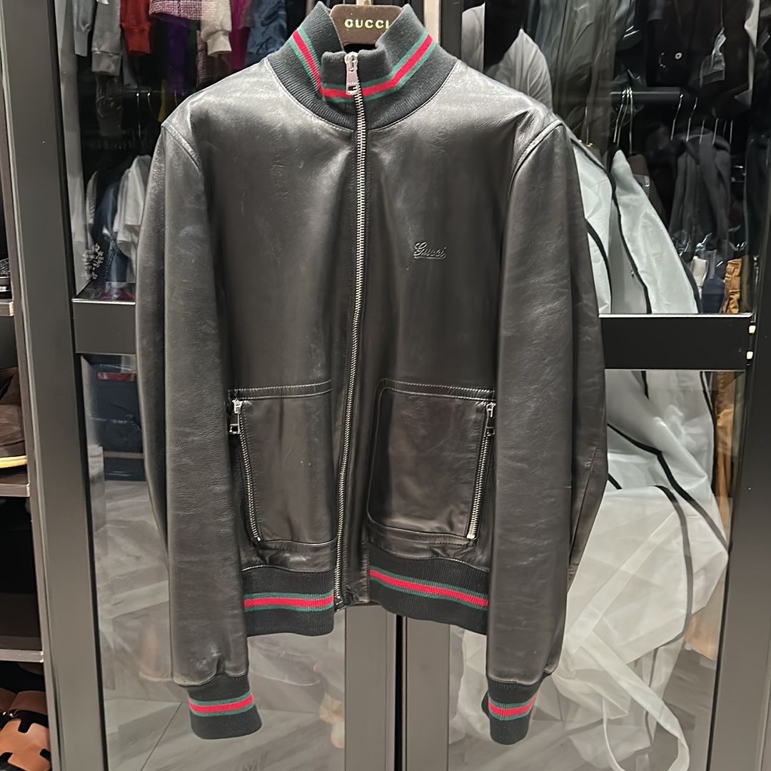 Gucci Men's Leather Jacket Size 50 for Sale in Glendale, CA