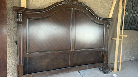 For Sale Elegant Walnut Solid Wood Bed Frame