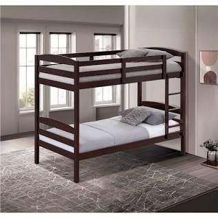 Brand New Dark Walnut Twin Twin Bunk Bed