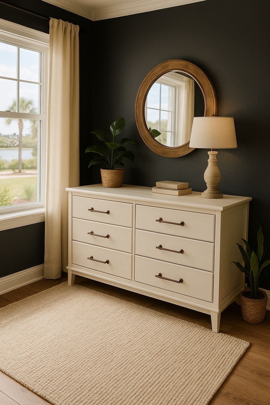 Modern Cream 6-Drawer Dresser – Excellent Condition