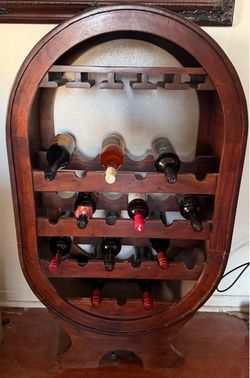 Large Oval Wooden Wine Rack luxury