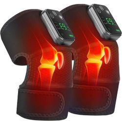 Cordless Knee Massager with Heat and Vibration, Knee Heating Pad for Knee, Heated Knee Brace, Heated Knee Massager, Heated Knee Wrap, Electric Knee Ma