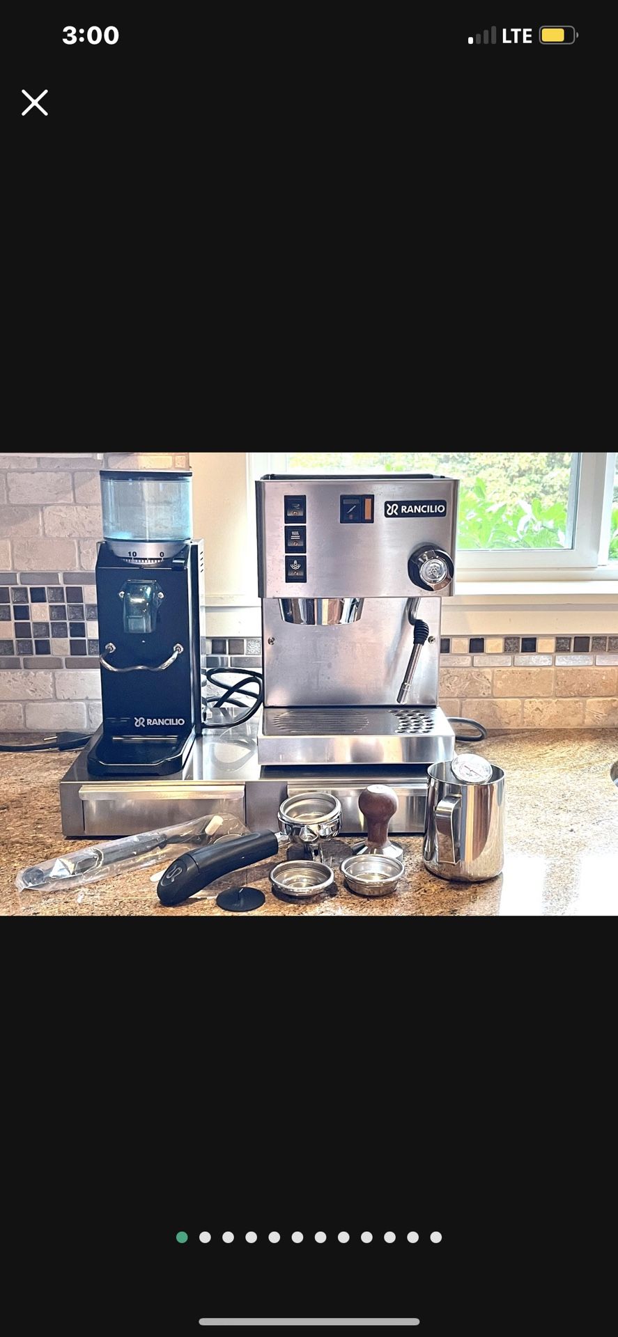 RANCILIO Silvia Coffee machine & Grinder Set with 4 Espresso cups & Saucers for Sale in