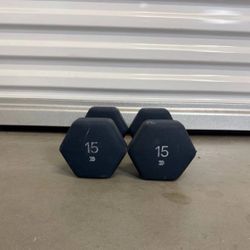 Rainforest Basics Neoprene Coated Hex Dumbbell Set 15 Pounds