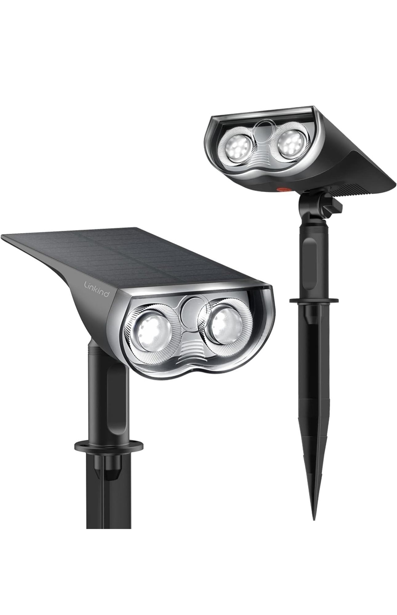Linkind Solar Outdoor Lights, Solar Lights Outdoor Waterproof IP67, 2-in-1 Solar Spot Lights Outdoor, Solar Lights Daylight with Auto On/Off